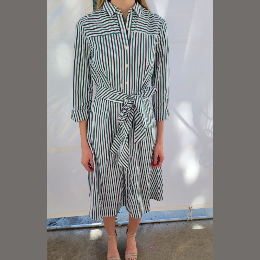 J. Crew Size 0 Stripe Midi Dress